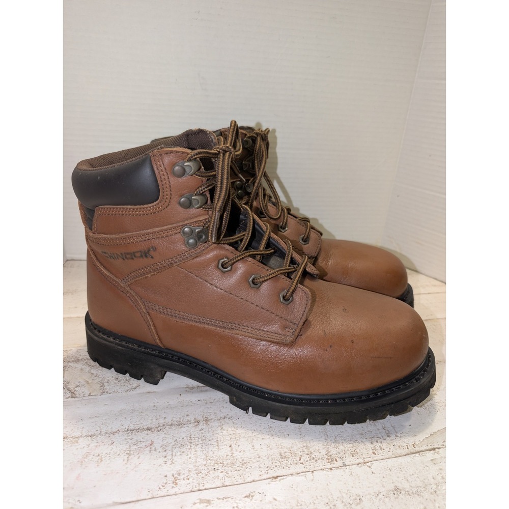 Chinook Boots Men's 11.5 Mechanic Leather Safety Steel Toe Brown